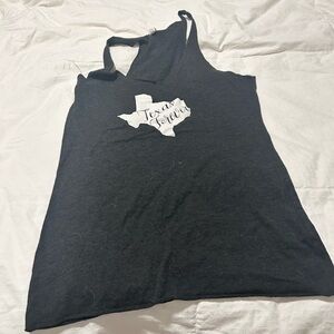 Texas Forever- Stella McCartney Black Tank Top with White Texas Graphic